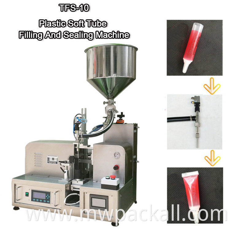 Semi automatic soft plastic toothpaste cosmetic tube filling sealing machine